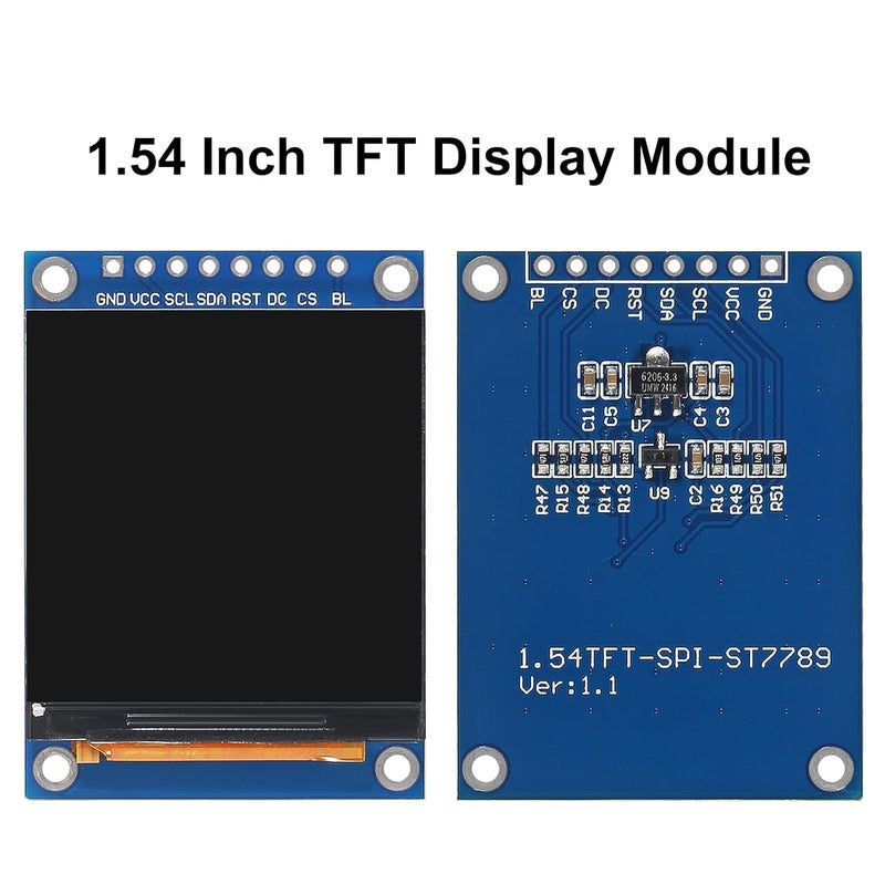 XIITIA 2pcs 1.54" SPI TFT LCD Display Module 240x240 RGB LCD Screen 3.3V ST7789 Drive SPI Interface 8pin Full Color for Arduino DIY - Image 2